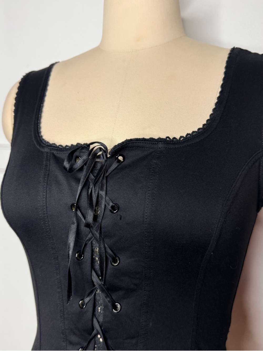 Pimkie black lace up tank - Picture 2 of 5